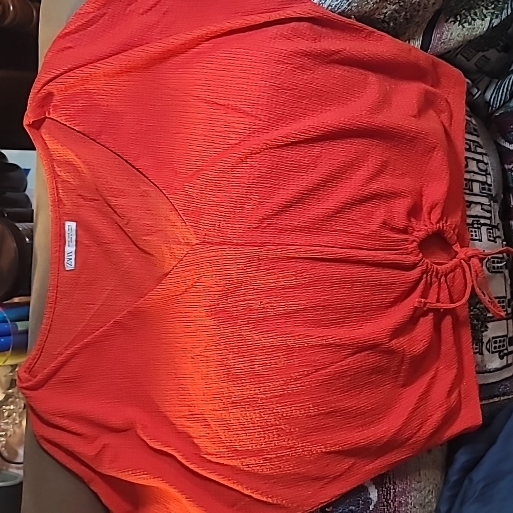 Burnt Orange Zara Blouse- Size M